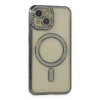 Apple İphone 14 Kılıf Joke Simli Magneticsafe Kılıf - Gri