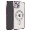 Apple İphone 14 Kılıf Joke Simli Magneticsafe Kılıf - Pembe