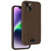 Apple İphone 14 Kılıf Kelvin Kartvizitli Silikon - Kahverengi