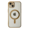 Apple İphone 14 Plus Kılıf Magneticsafe Lazer Silikon - Gold