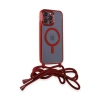 Apple İphone 14 Pro Max Kılıf Divo Lazer Askılı Magsafe Kapak - Kırmızı