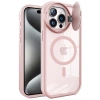 Apple İphone 14 Pro Max Kılıf Teleskop Lens Magsafe Silikon Kapak - Pembe