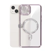 Apple İphone 15 Kılıf Joke Simli Magneticsafe Kılıf - Derin Mor