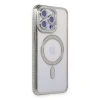 Apple İphone 15 Pro Kılıf Joke Simli Magneticsafe Kılıf - Gümüş