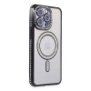 Apple İphone 15 Pro Kılıf Joke Simli Magneticsafe Kılıf - Siyah