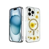 Apple İphone 15 Pro Max Kılıf Daisy Simli Magsafe Kapak - Gold