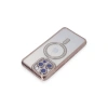 Apple İphone 15 Pro Max Kılıf Joke Simli Magneticsafe Kılıf - Pembe