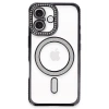 Apple İphone 16 Kılıf Joke Simli Magneticsafe Kılıf - Siyah