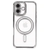 Apple İphone 16 Plus Kılıf Joke Simli Magneticsafe Kılıf - Gri