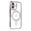 Apple İphone 16 Plus Kılıf Joke Simli Magneticsafe Kılıf - Gri