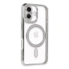 Apple İphone 16 Plus Kılıf Joke Simli Magneticsafe Kılıf - Gümüş