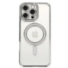 Apple İphone 16 Pro Kılıf Joke Simli Magneticsafe Kılıf - Gümüş