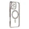 Apple İphone 16 Pro Kılıf Joke Simli Magneticsafe Kılıf - Pembe