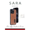 Apple İphone 16 Pro Max Kılıf Sara Kartvizitli Deri Kılıf - Siyah