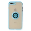 Apple İphone 7 Plus Kılıf Montreal Yüzüklü Silikon Kapak - Buz Mavi