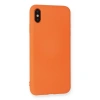 Apple İphone X Kılıf Nano İçi Kadife Silikon - Turuncu