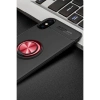 Apple İphone Xs Max Kılıf Range Yüzüklü Silikon - Siyah-kırmızı