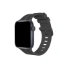 Apple Watch 38mm Kr408 Çizgili Silikon Kordon - Koyu Gri