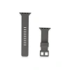 Apple Watch 38mm Kr408 Çizgili Silikon Kordon - Koyu Gri