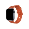 Apple Watch 42mm Kr408 Çizgili Silikon Kordon - Turuncu