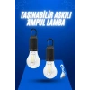 Askılı Kırılmaz Led Işık Kamp Bahçe Lambası Taşınabilir Led Ampul Şarjlı