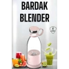 Bardak Blender Smoothie Meyve Sıkacağı Şarjlı Cam Taşınabilir