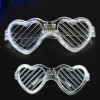 Beyaz Led Işıklı Kalp Gözlük – 3 Modlu Parti  Glow Gözlüğü