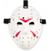 Beyaz Renk Kırmızı Çizgili Tam Yüz Hokey Jason Maskesi Hannibal Maskesi