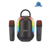 Bluetooth Çift Mikrofonlu Kablosuz Karaoke Rgb Işıklı Yüksek Sesli Müzik 4 Ses Degıstırme