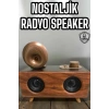 Bluetooth Hoparlör Ahşap Klasik Retro Gramofon Bluetooth Müzik Kutusu