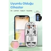 Bluetooth Usb Çift Modlu Sessiz Mouse, Şeffaf Mıknatıslı Kapaklı, Type-c Şarjlı, Dpı Ayarlı, Kablosuz 10m Çekim Mesafeli, Masaüstü Kısayol Tuşlu, Taşınabilir Şarjlı Mouse Beyaz