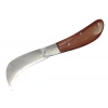 Bursa Çelik Eğri Bağ / Kablo / Aşı Çakısı, Ahşap Saplı - 22 Cm