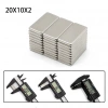10 Adet 20x10x2 Mm Neodyum Mıknatıs Köşeli Magnet N35 Nikel Kaplama Güçlü Kaliteli Dayanıklı