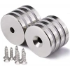 10 Adet 25x10/5x5,5 Mm Neodyum Mıknatıs Havşa Delikli Magnet Vida Atılabilir N35 Nikel Paslanmaz