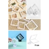 11x11cm Standlı 3D Takı Ziynet Hatıra Koleksiyon Saklama Kutusu Şeffaf Film Çerçevesi