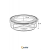 3 Bölmeli Sızdırmaz Contalı Kilitli Kapaklı 1,35 Litre yuvarlak Erzak Saklama Kabı LC-500