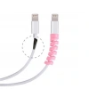 4lü Apple, Android Şaj Kablosu Koruyucu Silikon Spiral Yay Aparat