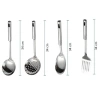 4lü Çelik Kepçe,Süzgeç,Servis Kaşığı,Spatula Mutfak Yemek Hazırlama Servis Seti