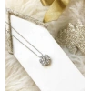 925 Ayar Gümüş Buz Beyazı Baget Taşlı Kolye T4884 (599599)