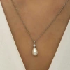 925 Ayar Gümüş Damla İnci Bayan Gümüş Kolye T5971 (599599)