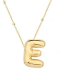 925 Ayar Gümüş Gold Balon E Harfi Kadın Kolye T7855 (599599)
