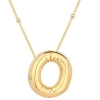 925 Ayar Gümüş Gold Balon O Harfi Kadın Kolye T7863 (599599)