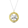 925 Ayar ​Gümüş Gold İkizler Burcu Kadın Gümüş Kolye T4924 (599599)