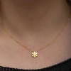 925 Ayar Gümüş Gold Minimal Kar Tanesi Kadın Kolye T8658 (599599)