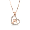 Byhodi 925 Ayar Gümüş Kalbin İçinde Üç Kalp Kadın Gümüş Kolye T4761 (599599)