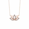 925 Ayar Gümüş Lotus Çiçeği Gümüş Kolye T6242 (599599)