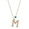925 Ayar Gümüş Nazar Rose M Harfi Kadın Gümüş Kolye T6882 (599599)
