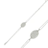 Byhodi 925 Ayar Gümüş Oval Beyaz Taşlı Bileklik BR0460299 (599599)