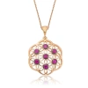 925 Ayar Gümüş Pembe Yaşam Çiçeği Kadın Gümüş Kolye PT2610188 (599599)