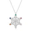Byhodi 925 Ayar Gümüş Renkli Taşlı Kar Tanesi Kadın Gümüş Kolye T7092 (599599)